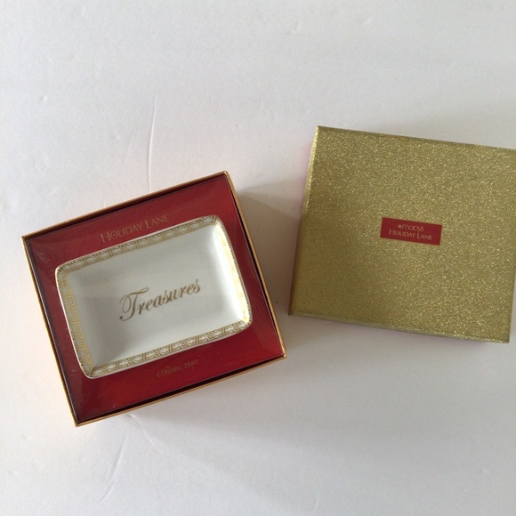 MACYS HOLIDAY LANE WHITE CERAMIC TRINKET T… - Picture 4 of 6